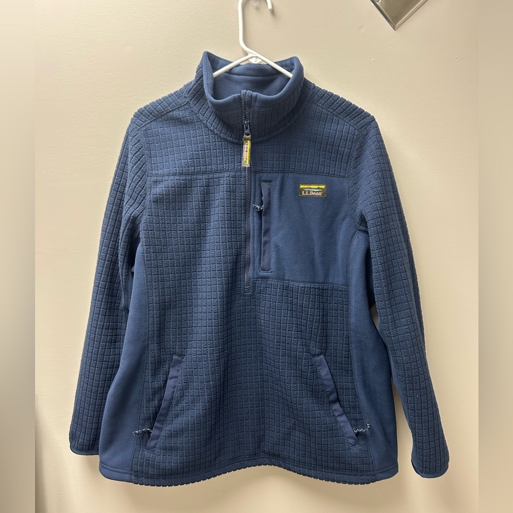 L.L.‎ Bean Navy Blue Mountain Classic Windproof Fleece Quarter Zip